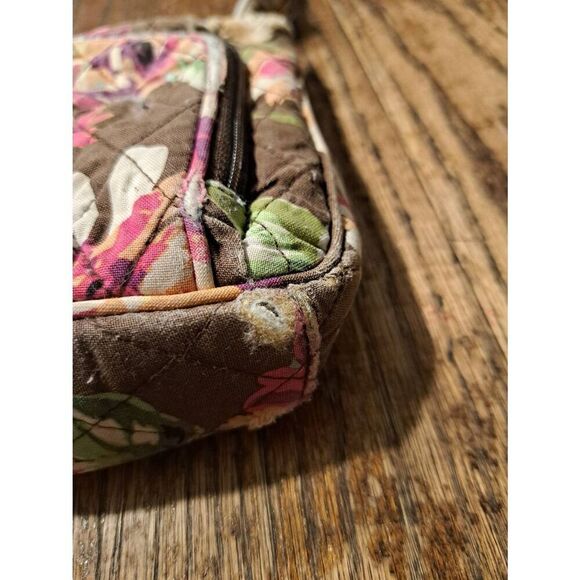 Vera Bradley Quilted Floral Purse Bag Brown Green Orange Pink Fixer Upper READ - Picture 5 of 12